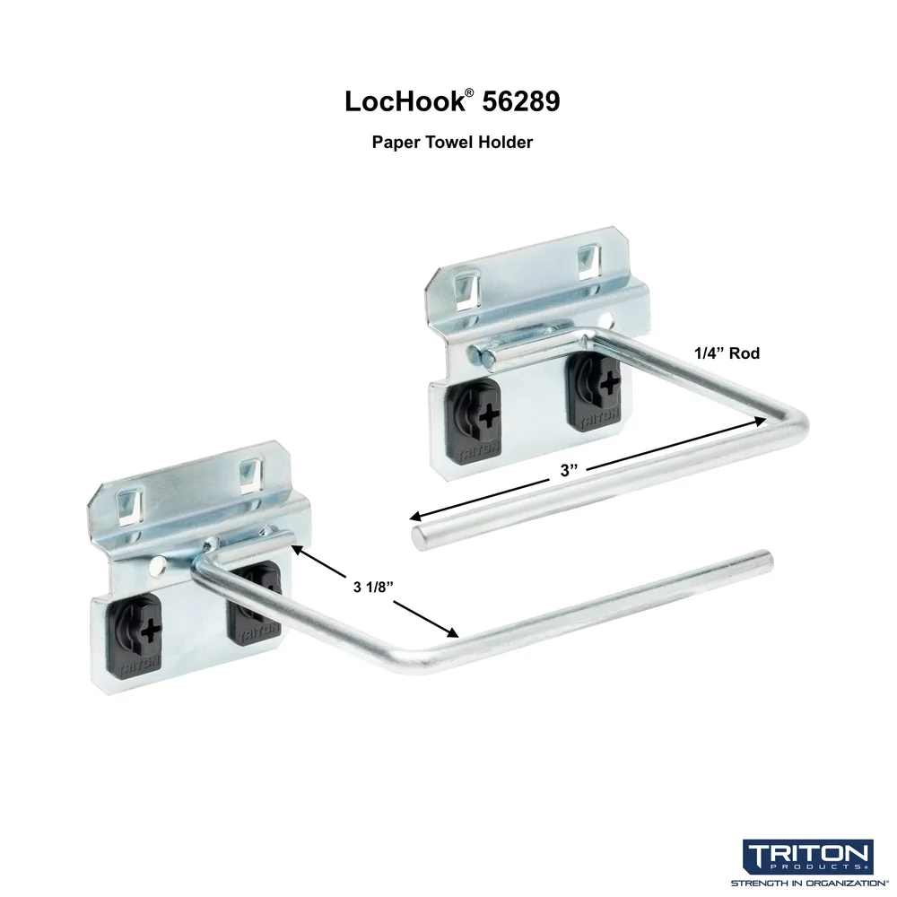 Heavy Duty Paper Towel Holder Steel Pegboard Hook 3-1/2 In D 1/2 In Dia Versatile Storage Solution Garage Kitchen Shop 1 Pack