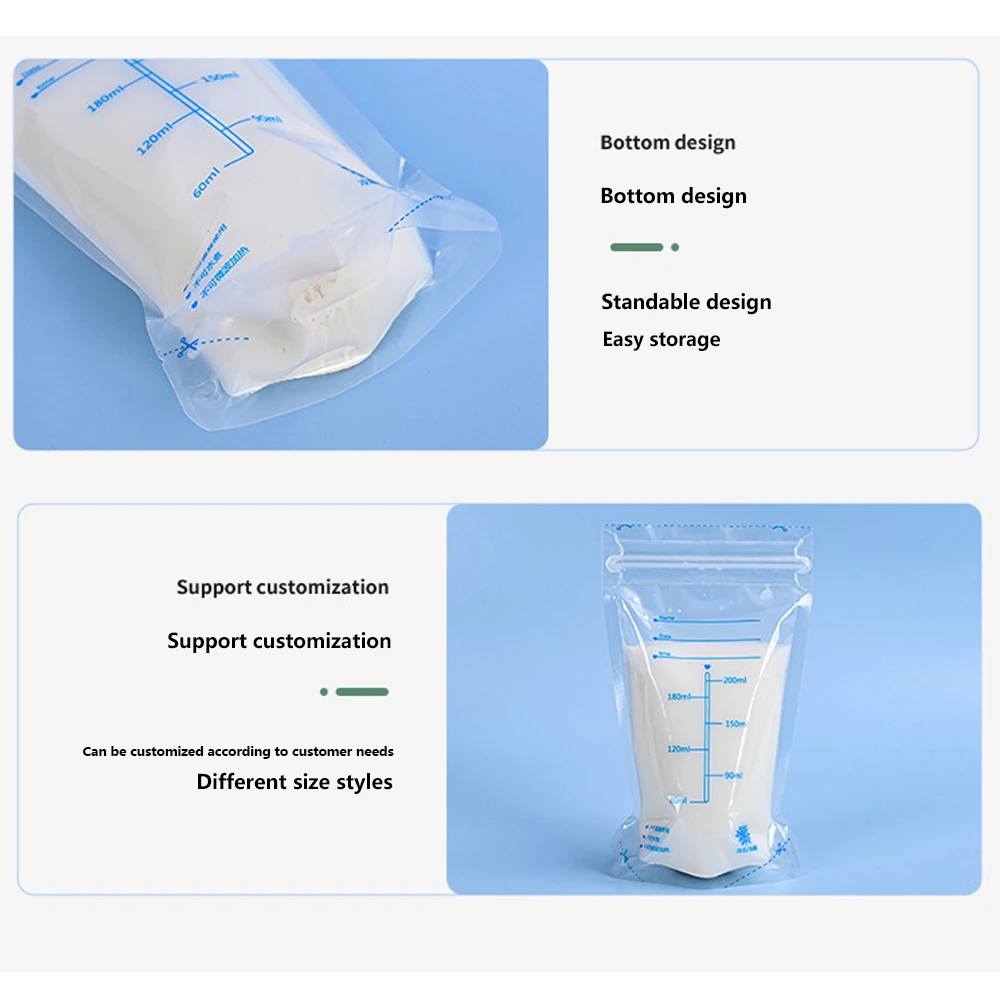 30Pcs 250ml Breast Milk Storage Containers Milk Freezer Bags Mother Maternal Baby Food Store BPA Free Safe Feed Preserve Bags