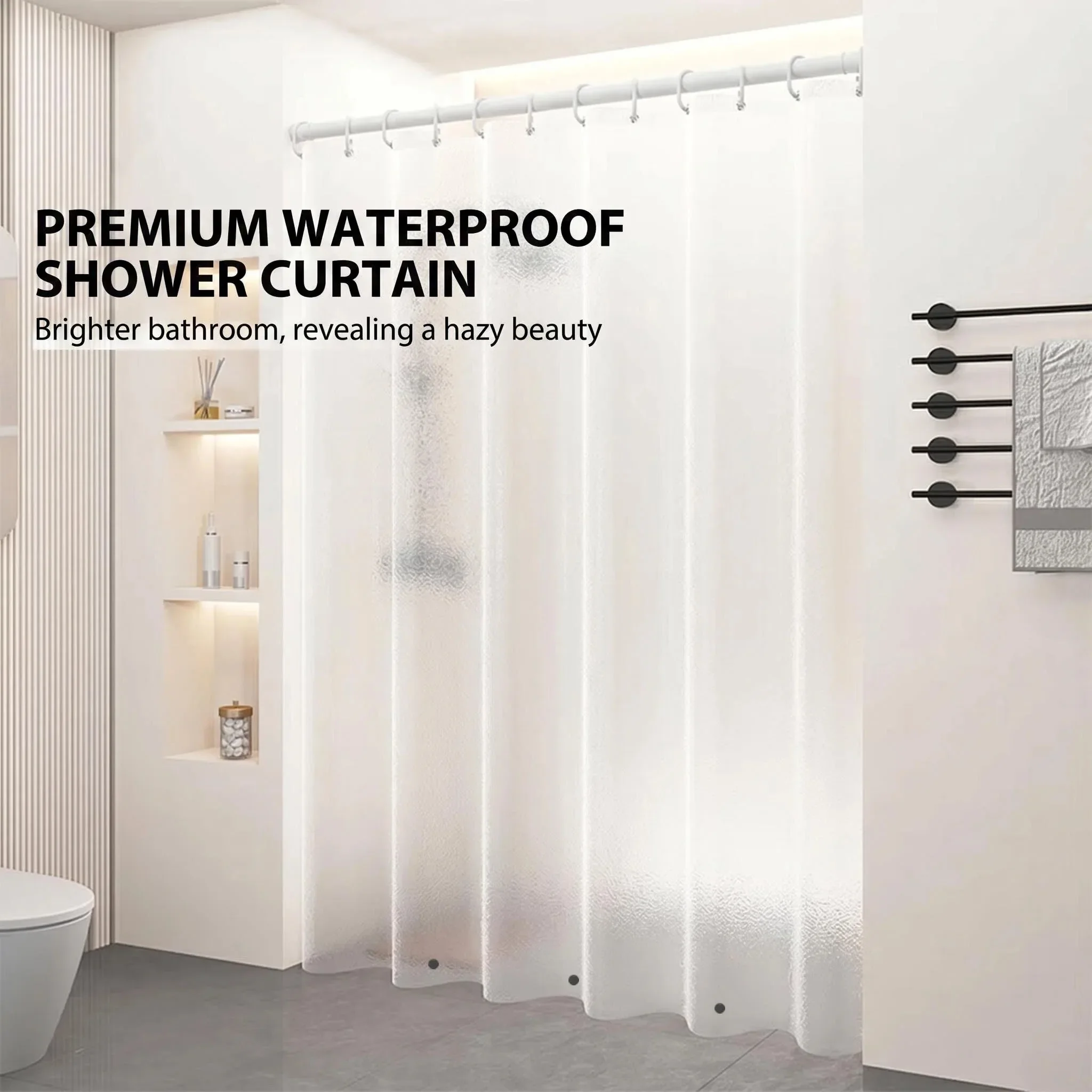 Silk Grain Shower Curtain Translucent Lining Waterproof Bathtub Bathing Cover Bathroom Bath Curtains Liner Home Decor