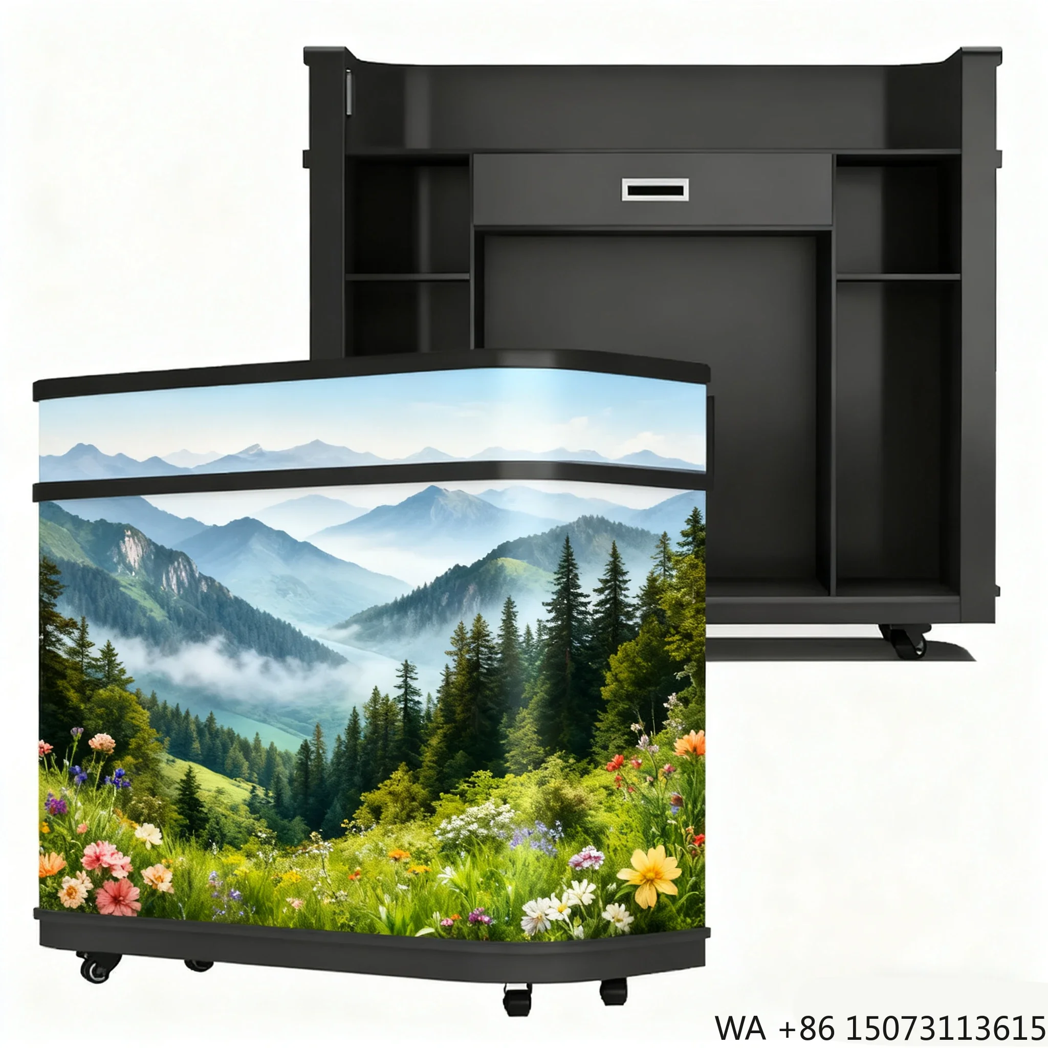 

Custom DJ Booth Foldable LED Video Wall Desk IP43 Indoor Screen App Control for Stage Events Display Case Large White Risers