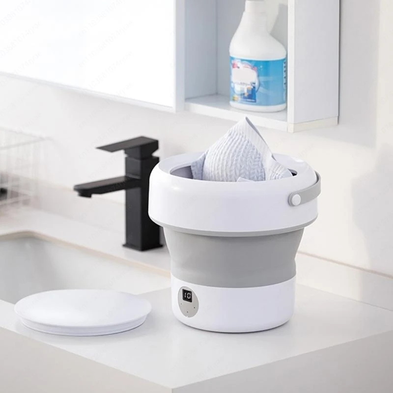 

Small Portable Washing Machine 4.8L Capacity Folding Washing Machine Cleaning Machine Suitable for Student Dormitory