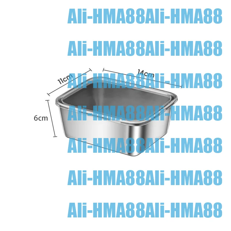 

(YY)1Pc 2025 Stainless Steel Food Tray Containers Kitchen Tool Refrigerator Organizer Cake Fruits Vegetables Meat Storage Box