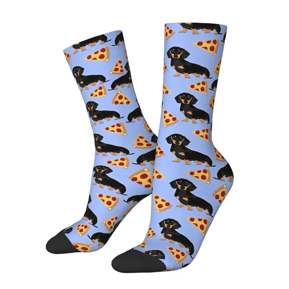 Pizza Pattern Socks Dachshund Dog Casual Stockings Unisex Men Breathable Climbing Socks Autumn Custom Anti-Slip Socks