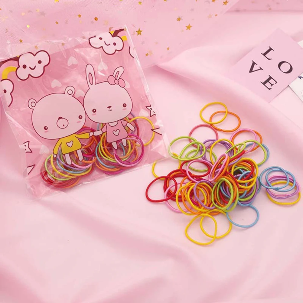 

200 Pcs Children's Small Cord Easy to Match Hair Ties Kids Bands Headband Blue for Short Long