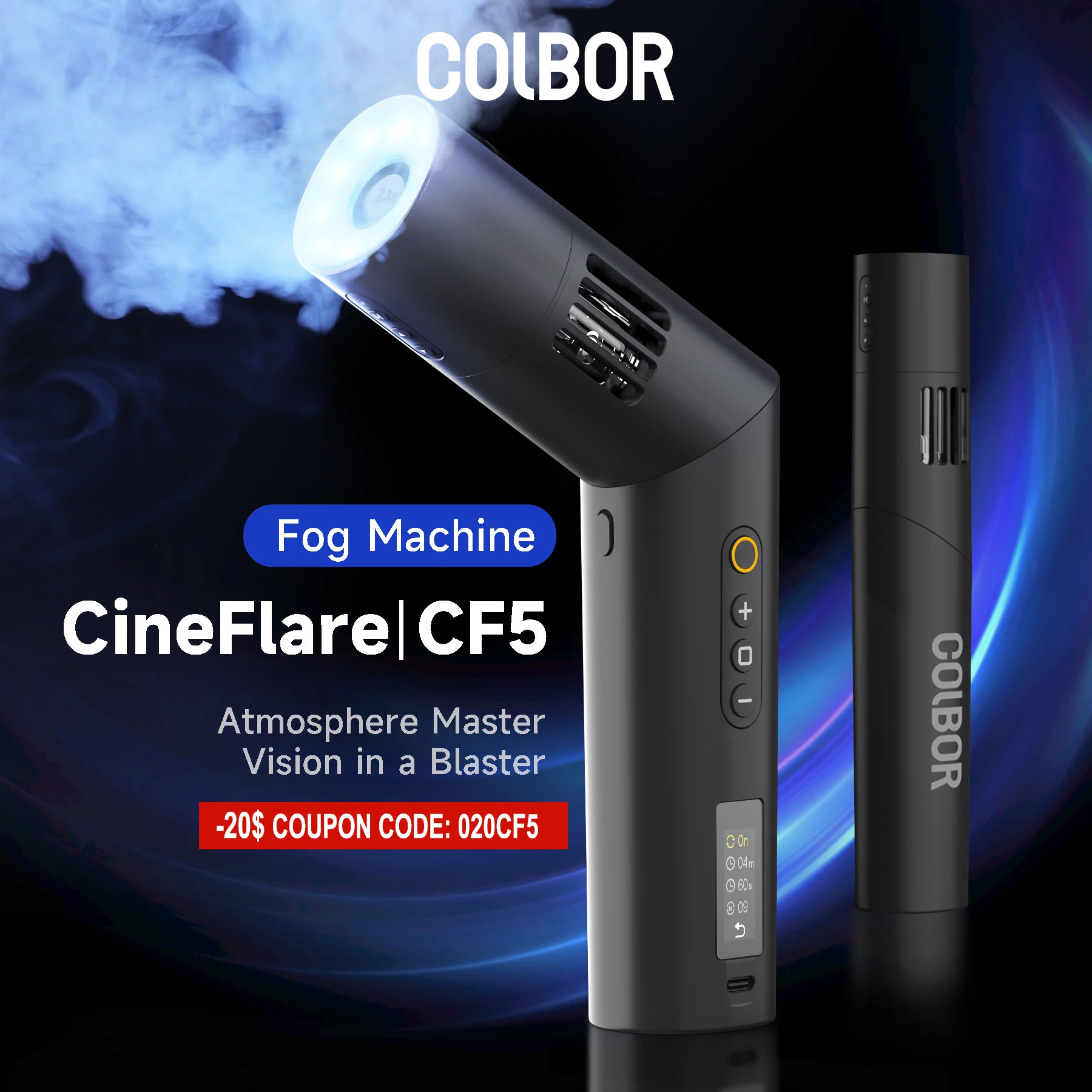 Colbor 40W Tragbare Rauchmaschine Faltbare Hand Nebelmaschine Drahtlose Steuerung Raucheffekt Maker
