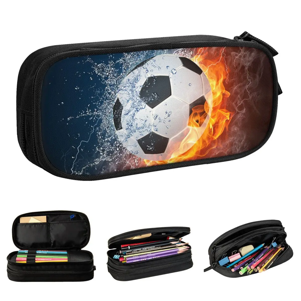 Balls Sports Pencil Cases Fun Soccer Football Pen Holder Pencil Bags Girls Boys Large Storage Students School Gifts Pencilcases