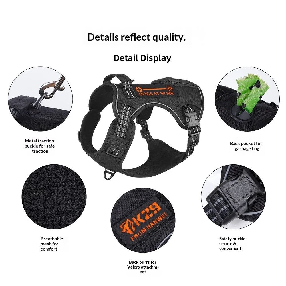 Dog Leash Vest Type Dog Chest Strap Tactical Dog Chest Leash rabbit clothes leash hamster clothes accessories bearded dragon