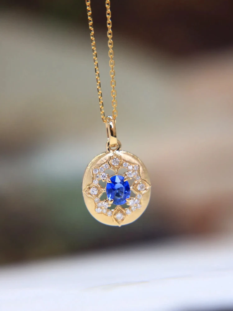 

S925 Sterling Silver Women's Necklace Vintage Blue Zirconia New Chinese French Jewellery for Women Daily Wear Holiday Party Gift