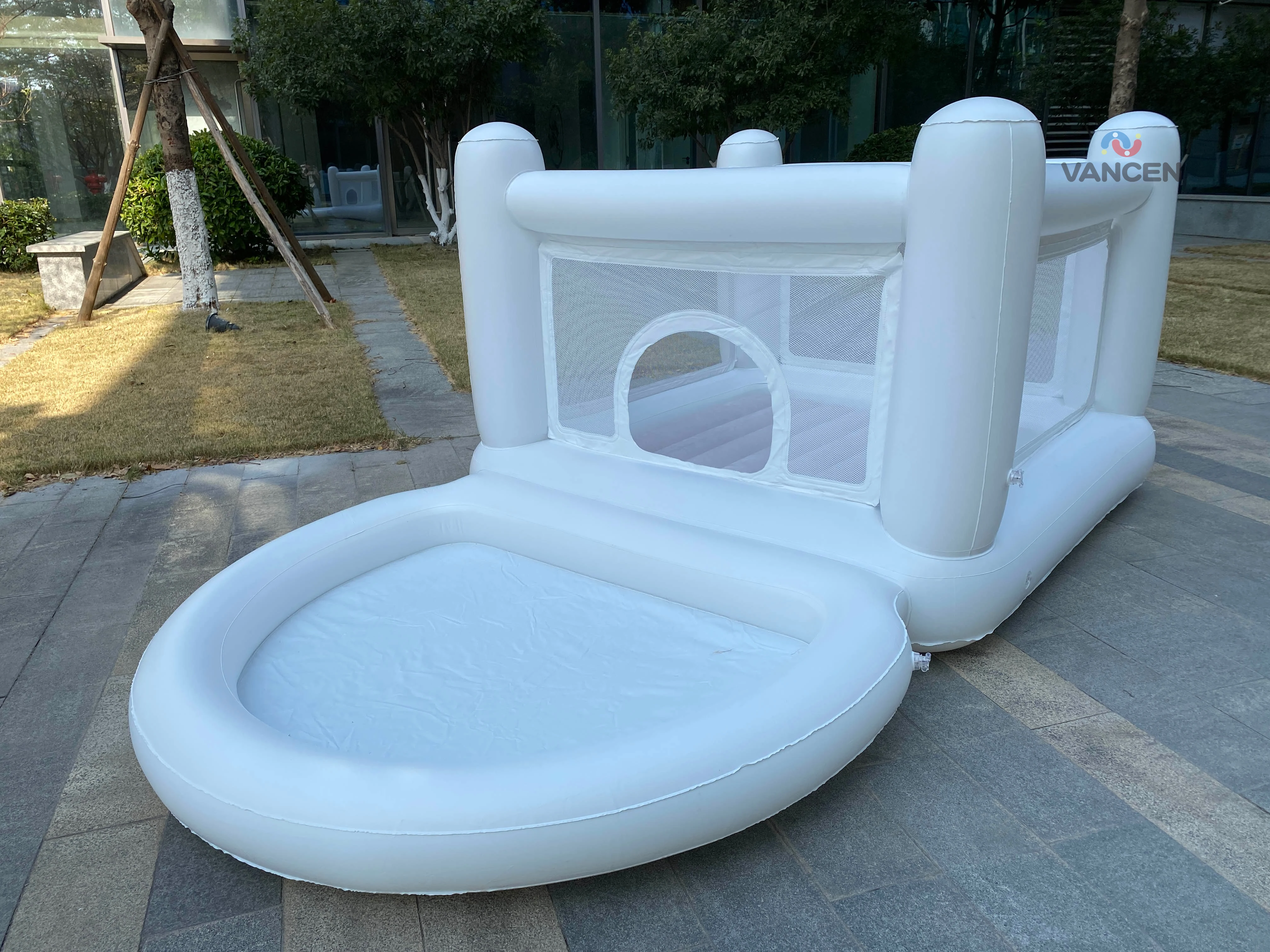 

Надувной белый батут с бассейном для шариков, декор для вечеринок и мероприятий, большая портативная конструкция для праздников в помещении и на улице