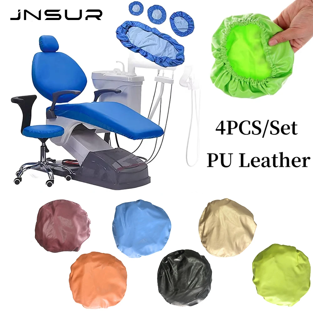 

4Pcs/Set Elastic Waterproof PU Leather Dental Unit Chair Protective Cover Water Proof Dental Chair Seat Protective Case Unit Pro