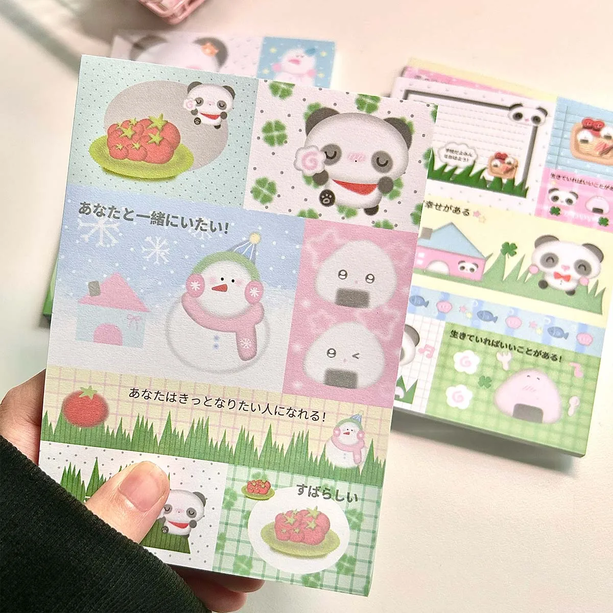 Kawaii Panda Memo Pad Cute Clover Scrapbooking Material Deco Paper Pads Notes for notes Diy Arts Crafts Album Journal Planner