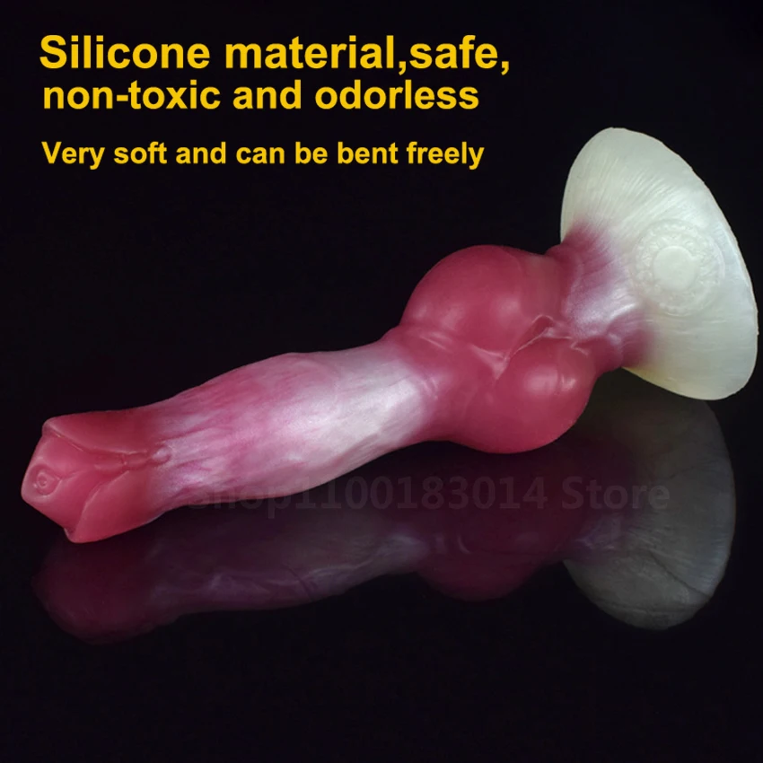 Soft silicone dildo Big Dog penis Long anal butt plug With Sucker Large Knot Animal Penis Sex Toys For Women faak Sexules toys