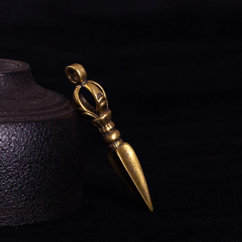 

3pcs Vajra Pestle Brass Adornments Durable Desktop Home Decor Small Vintage Car Hanging Ornaments Style Unique Blessing