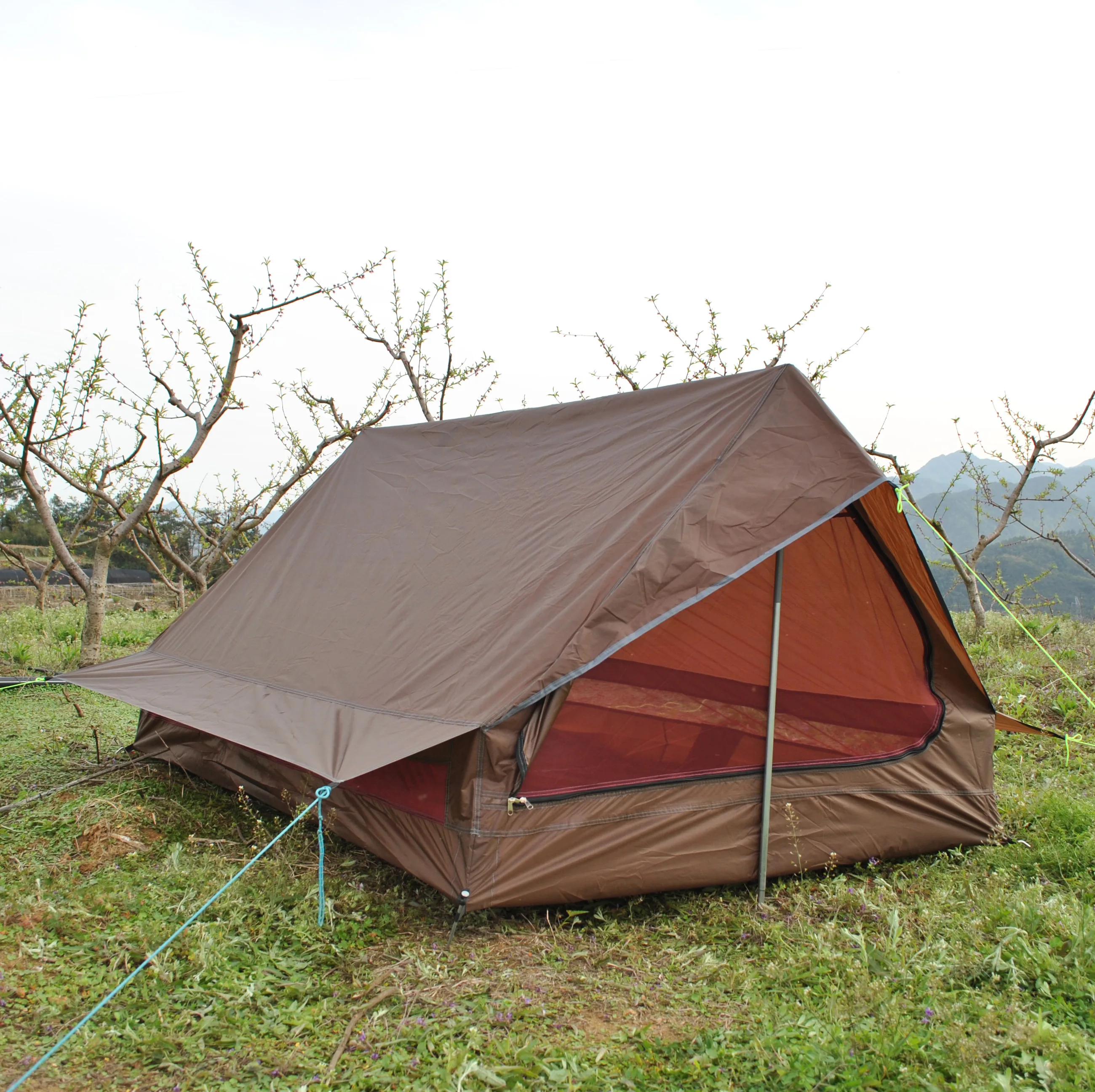

Unique ultralight 2-3 person waterproof outdoor A frame camping tent, CZX-607 rodless tent hiking tent, 2 person A shape tent