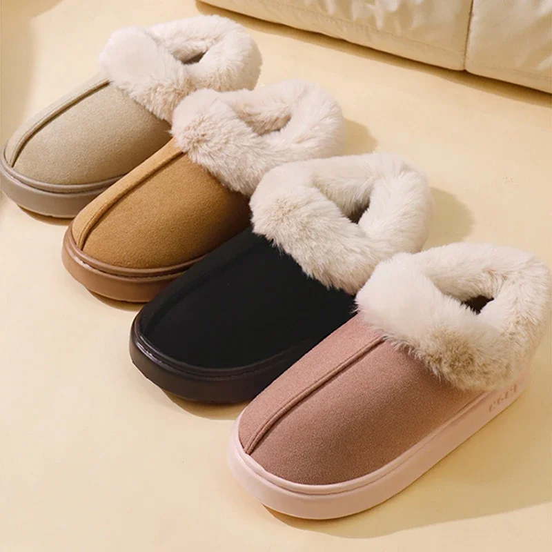 2026 Winter Women's Furry Faux Fur Ankle Boots Thick Warm Long Plush Snow Boots Women Platform Flurry Cotton Padded Shoes Woman