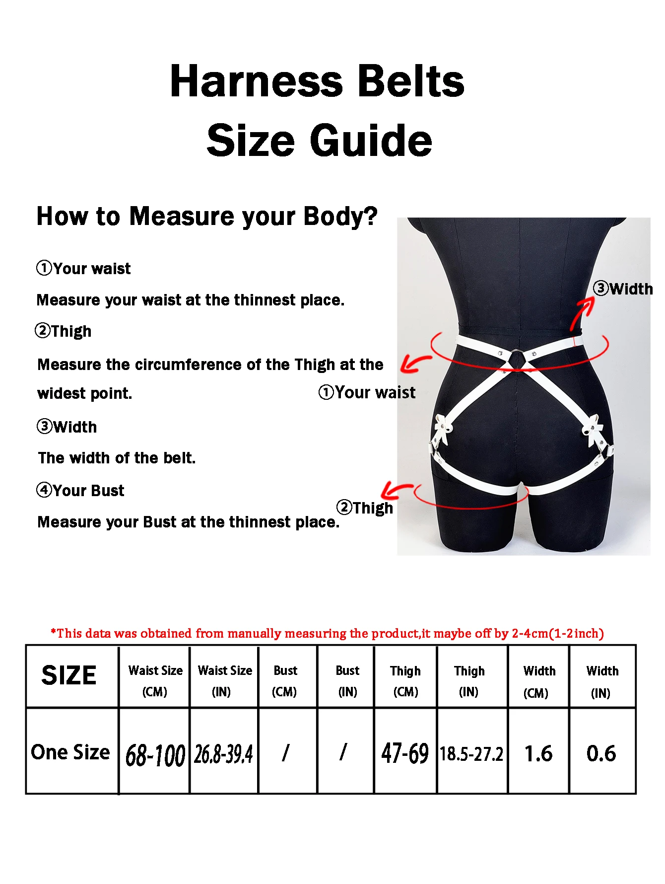 Goth Punk PU-Leder Bein-Harness, Strumpfband und Po-Harness, Modischer Harness-Gürtel, Accessoires für Party und Dating – Detail 9