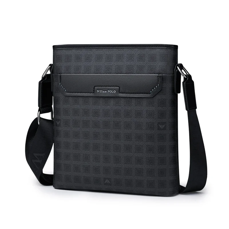 Men Custom PVC fabric crossbody bag New business casual bag vertical shoulder bag commuter backpack