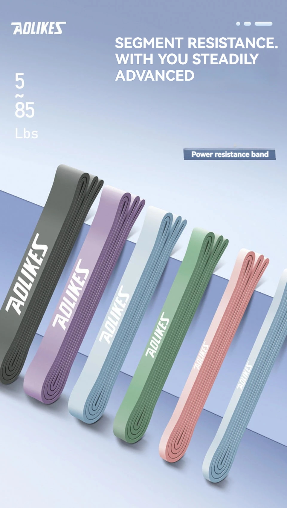 AOLIKES Widerstandsband, hochziehbares Hilfsband, Stretchband, Widerstand, schwere Trainingsübung für Physiotherapie, Heimtraining – Detail 12