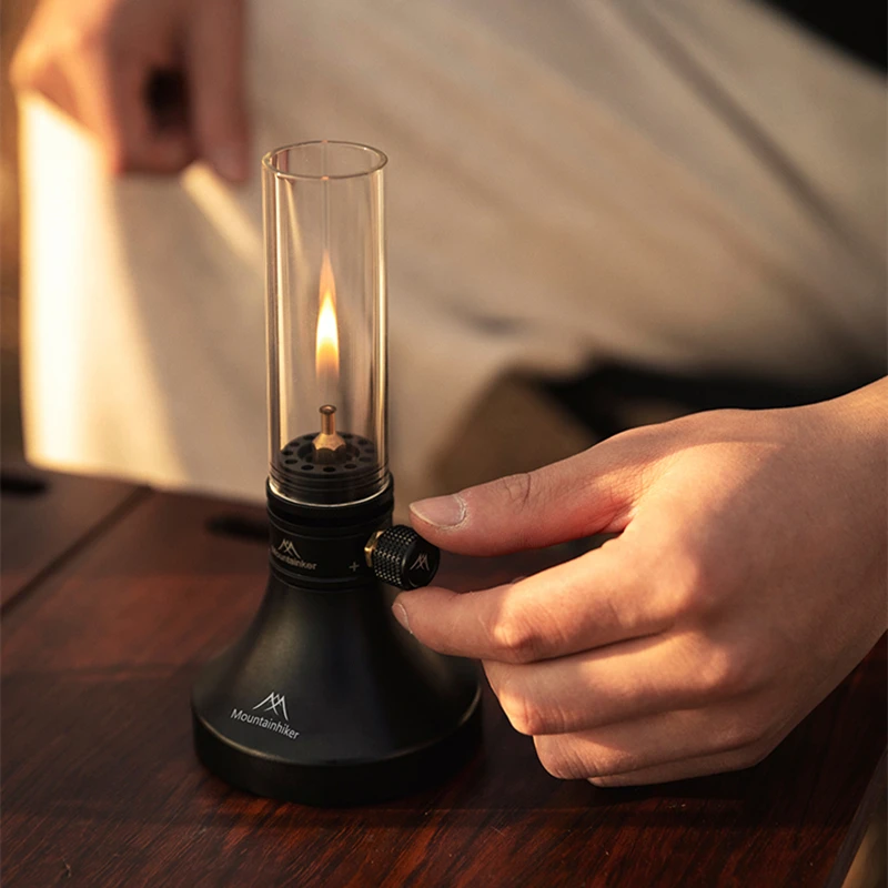 Mounthiker Aladdin Gas Lamp Lantern Retro Glass Gas Atmosphere Light Outdoor Fishing Picnic Camping Equipment Gas Candle Light