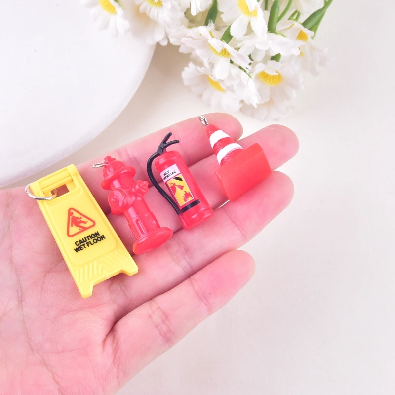 8pcs Traffic Barrier Cat Resin Charms for Earring Keychain DIY Decoration Fashion Jewelry Accessories