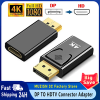 1080/4K Connector DisplayPort DP To HDMI-Compatible Cable Video Audio Adapter Converter for PC Laptop to TV Monitor Projector