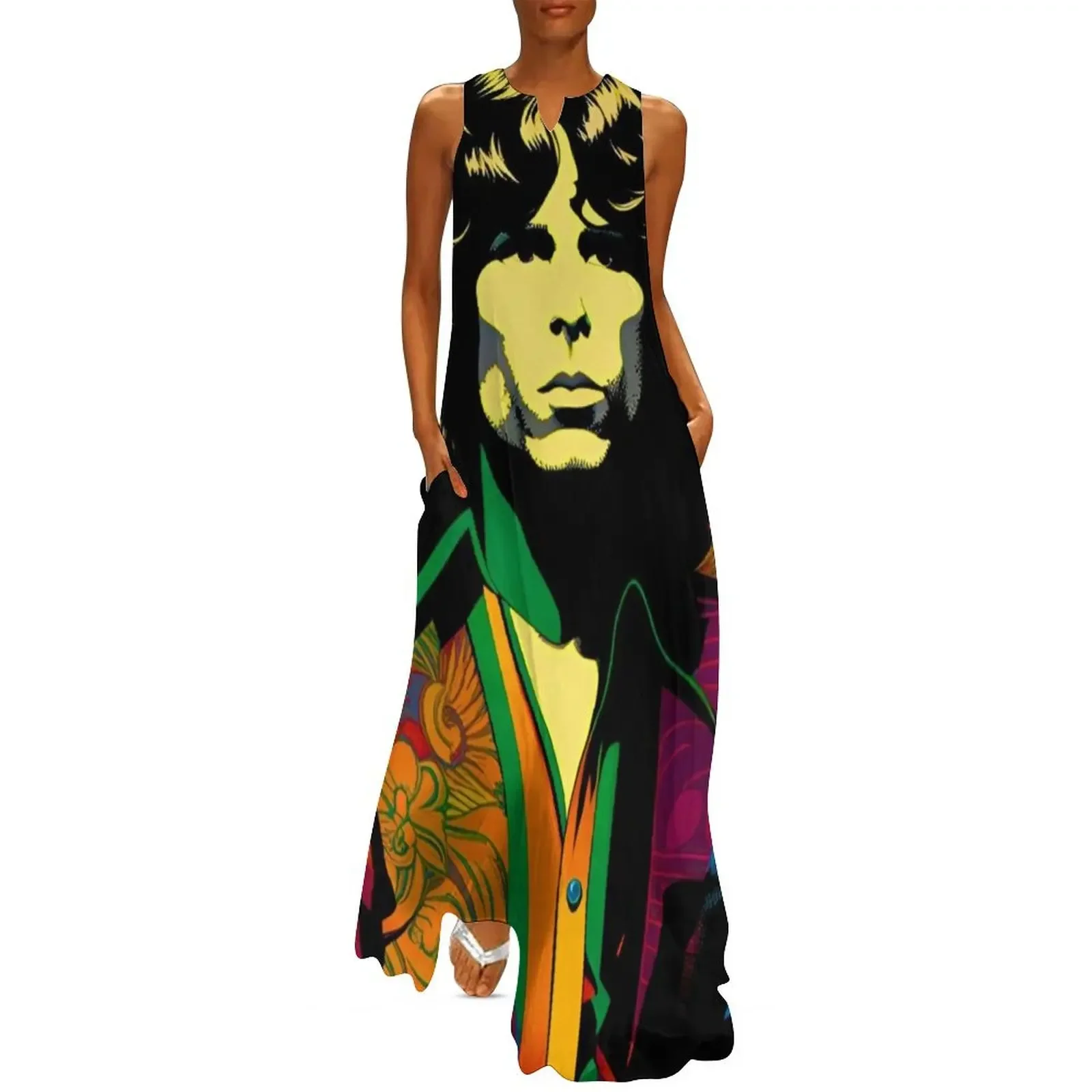 

Jim Morrison Colorful Psychedelic Painting TheAmericanPoet Long Dress Women's summer dresses Dress