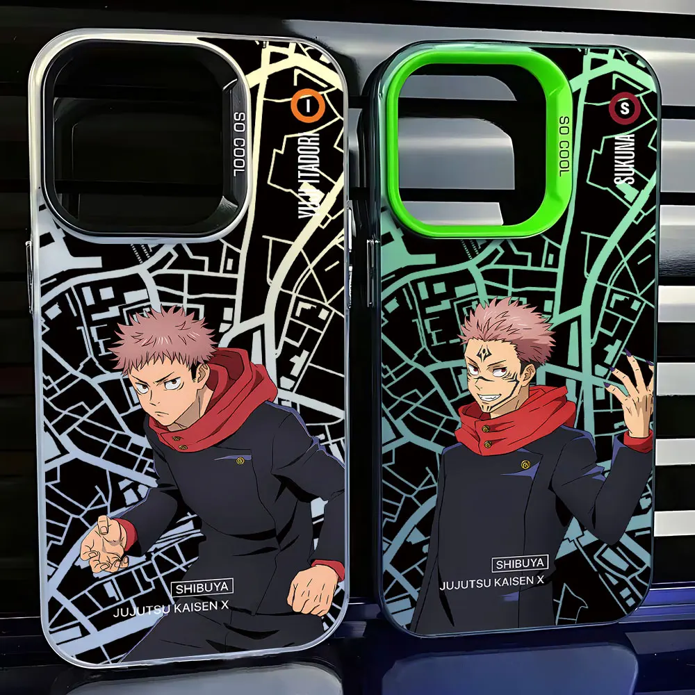 Japan Anime Jujutsu Kaisen Phone Case For iPhone 15 14 13 12 11 Pro Max X XR XSMAX 8 7 Plus Candy Matte Shockproof Back Cover