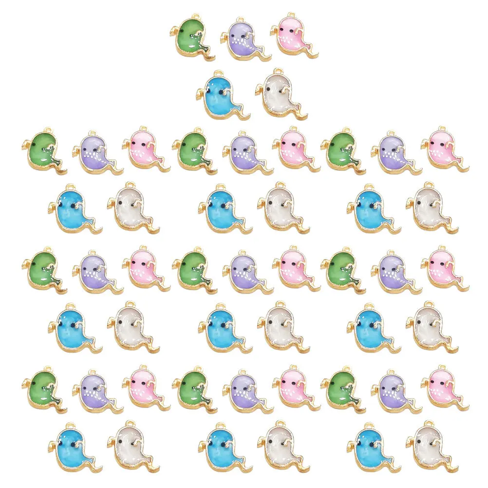 50Pcs Halloween Jewelry Alloy Pendant Accessories Creative DIY Charms for Necklace Bracelet Bag Craft Decoration