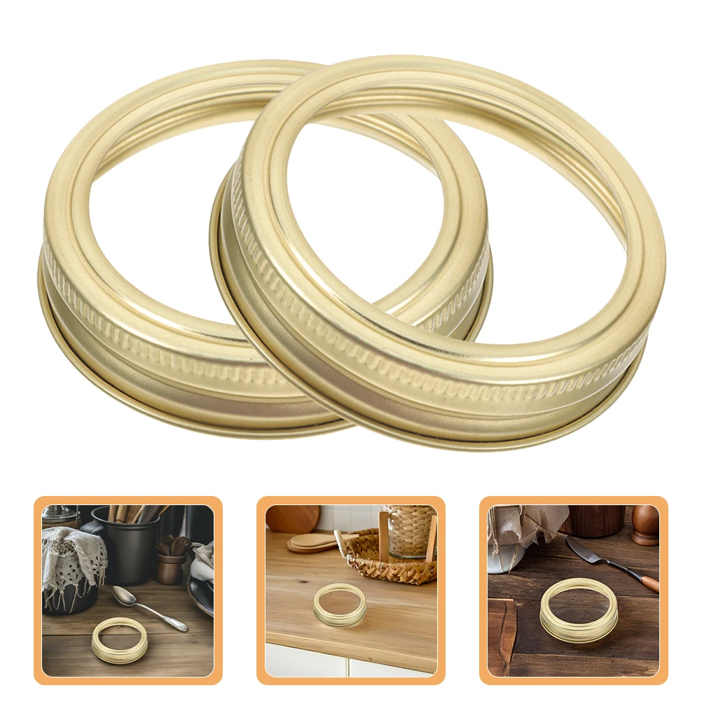 

24Pcs 70Mm Mason Jar Sealing Rings Gold Tinplate Canning Bands for Food Storage Jams Pickles Reusable Jar Lid Screw Rings