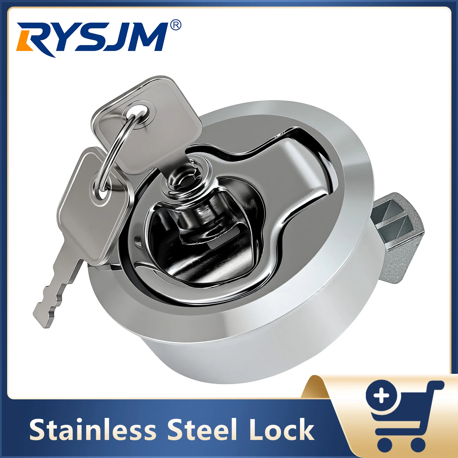 1/2/4PCS Stainless Steel Lock Door Flush Pull Lock with Key Hatch Latch For Marine Boat RV Yacht Camper Cabinet Accessories