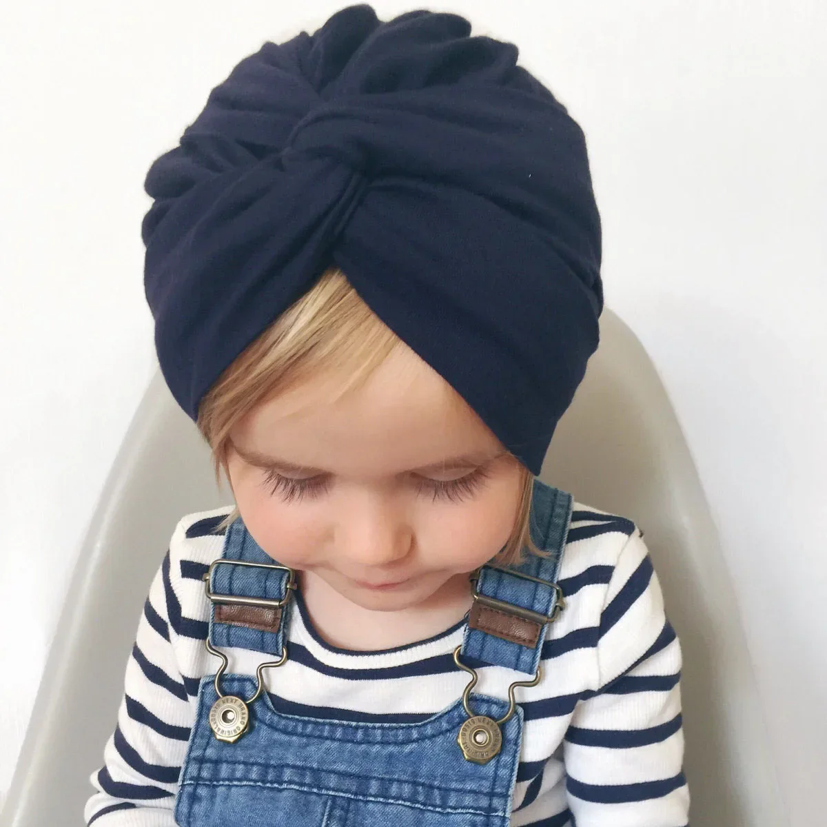 Cute 1PCS Baby Turban Hat Newborn Beanie Caps Kids Girls Headwear Infant Toddler Shower Hats Birthday Gifts Photo Props