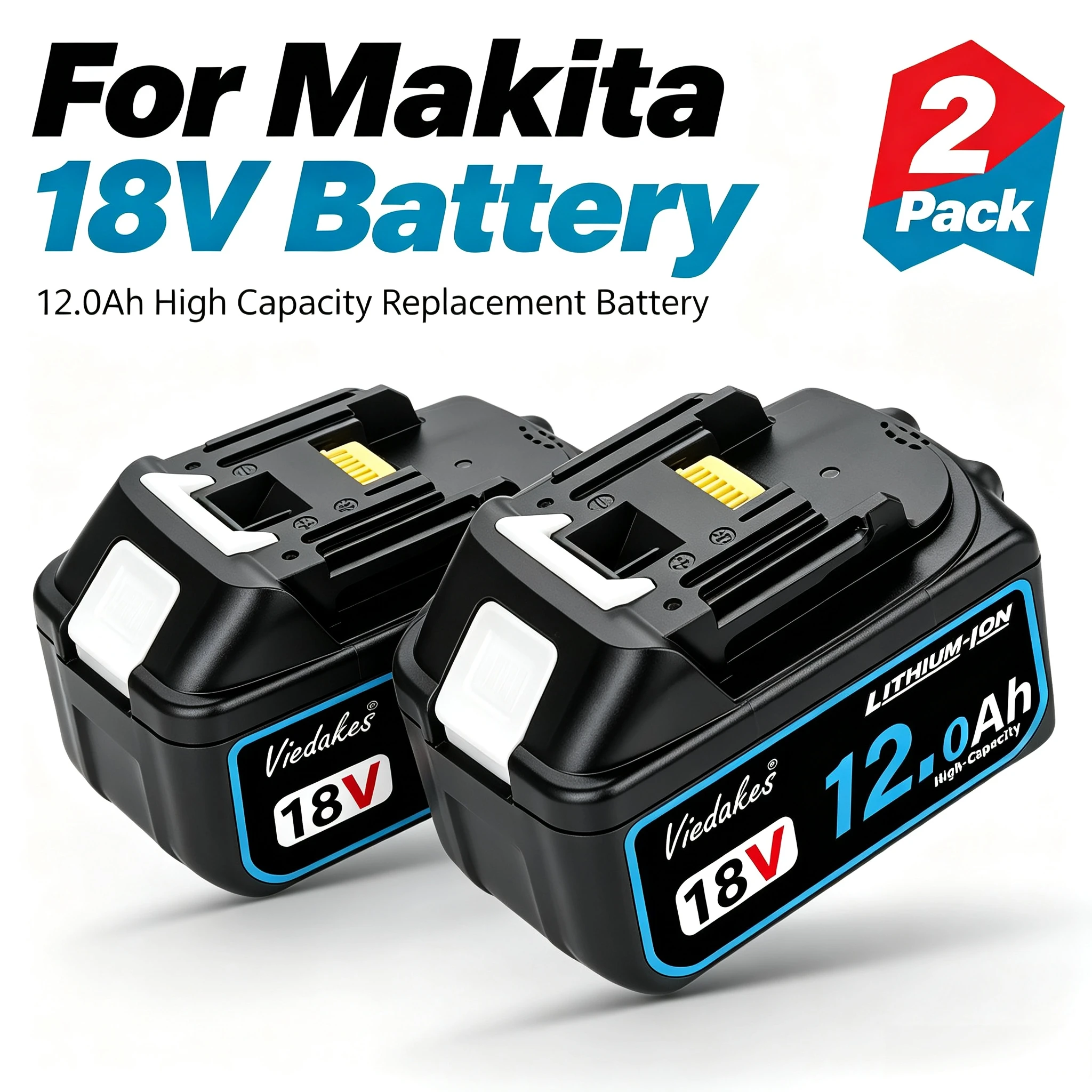 18V 12.0Ah Rechargeable Lithium-Ion Battery , for Makita 18V DDF487/ DGA404 /DTW700 /DTD172 /DJV182 /HR140Z Tools