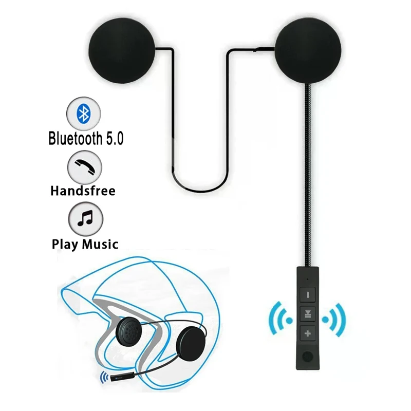 Bluetooth Motorcycle Helmet Headset BT5.0 Wireless Riding Headphone Anti-interference Motor Bike Handsfree Helmet Headsets