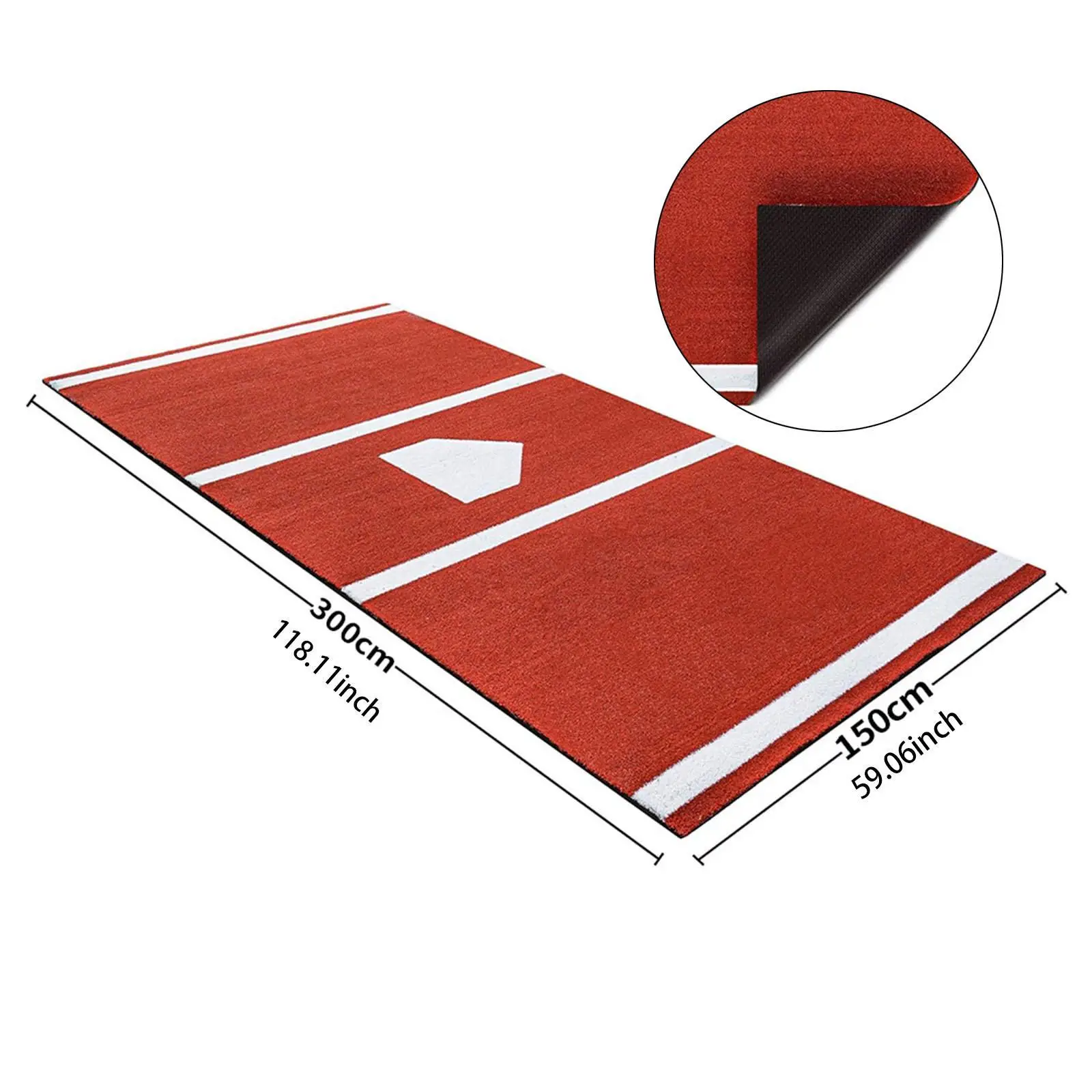 Softball Hitting Pad Batting Mat Durable Turf Training Aid for Indoor Outdoor Baseball Batting Cages