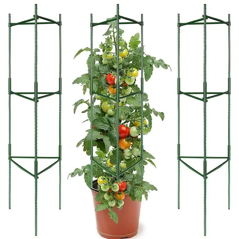 

Tomato Cages Plastic Column Vine Plant Bracket Potted Plant Flower Garden For Pots 3 Pack Trellis Tomato Support Trellis Cages