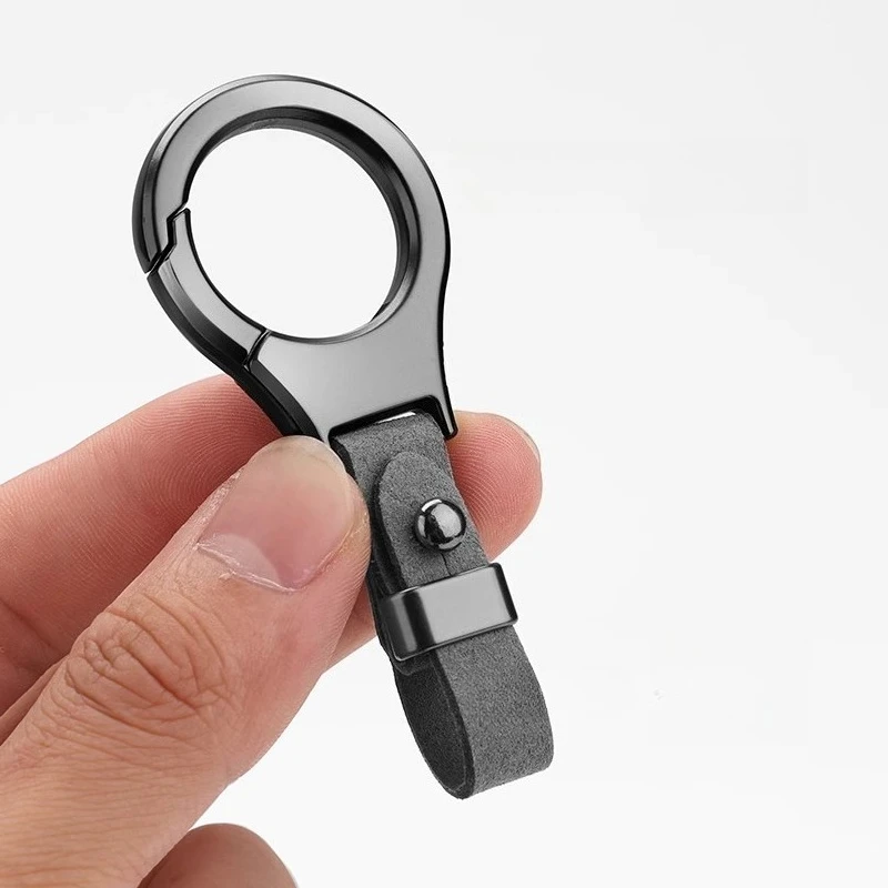 1 Stück Minimalistischer Wildleder-Schlüsselanhänger Kreativer Modischer Autoschlüsselring für Männer Frauen Paare Perfektes Geschenk – Detail 2