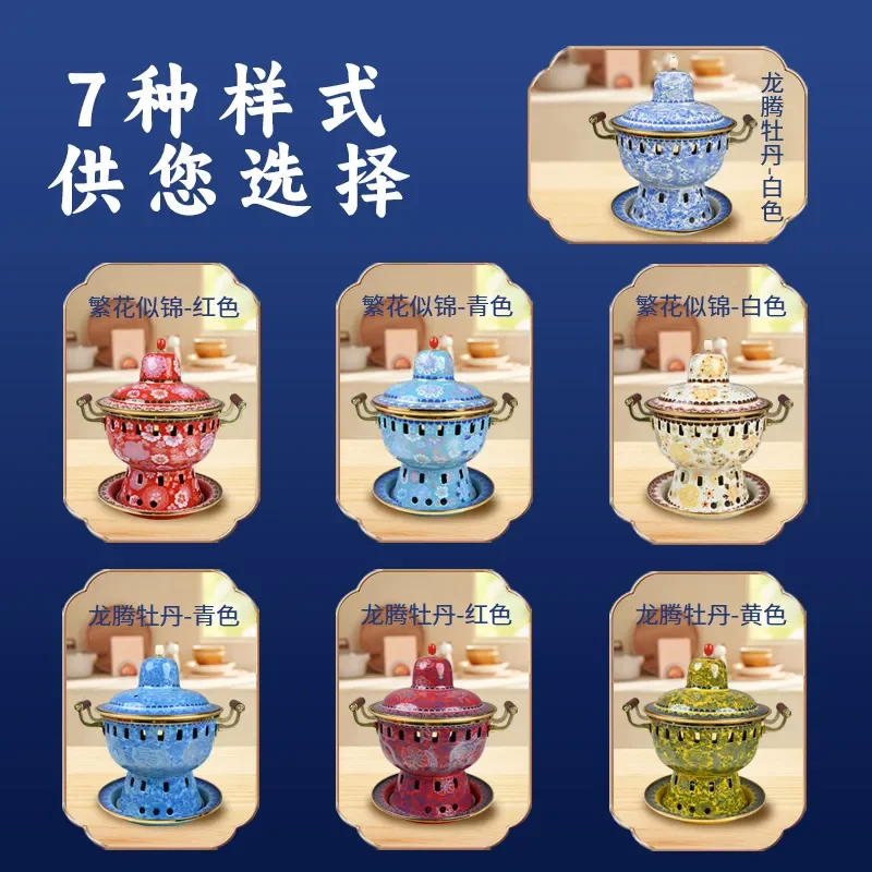 Small Copper Hot Pot Single Enamel Alcohol Burner Portable Shabu Meat Cooker Commercial Self Service Oil Pot Eco Friendly