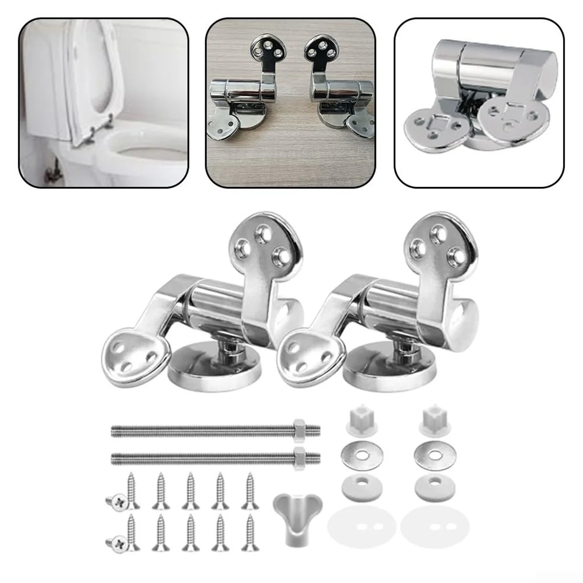Popular_Toilet Seat Hinge Replacement Parts Set with Soft Close Mechanism
