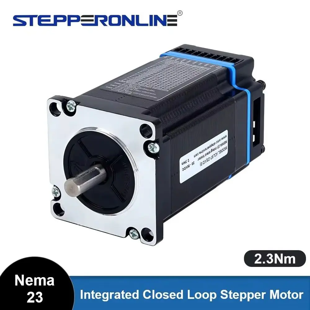 STEPPERONLINE Nema 23 Integrated Closed Loop Stepper Motor 2.3Nm 20-50VDC with 14-bit Incremental Magnetic Encoder for CNC