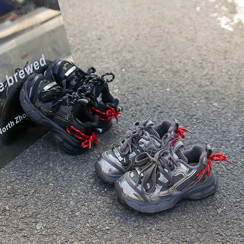 

Boys Girls Warm-lined Sneakers 2025 New Winter Toddler Fleece Walking Shoes Soft Sole Versatile Chic Kids School Sport Sneakers