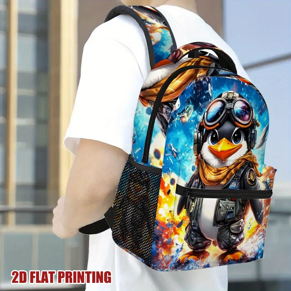 One Pilot Penguin Backpack Featuring Adjustable Straps And Roomy Compartments Perfect for School And Travel For Teenager