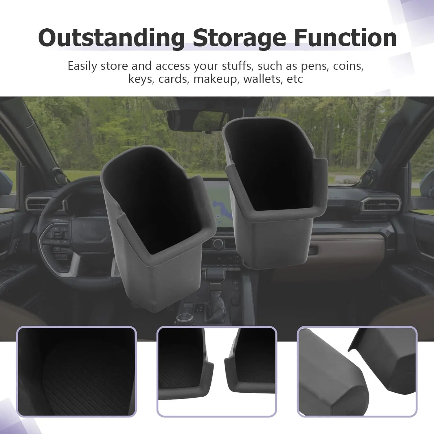For 2025 4Runner Center Console Cup Holder For Toyota 4Runner Interior Accessories Rear Seat Door Side Silicone Car Cup Holder