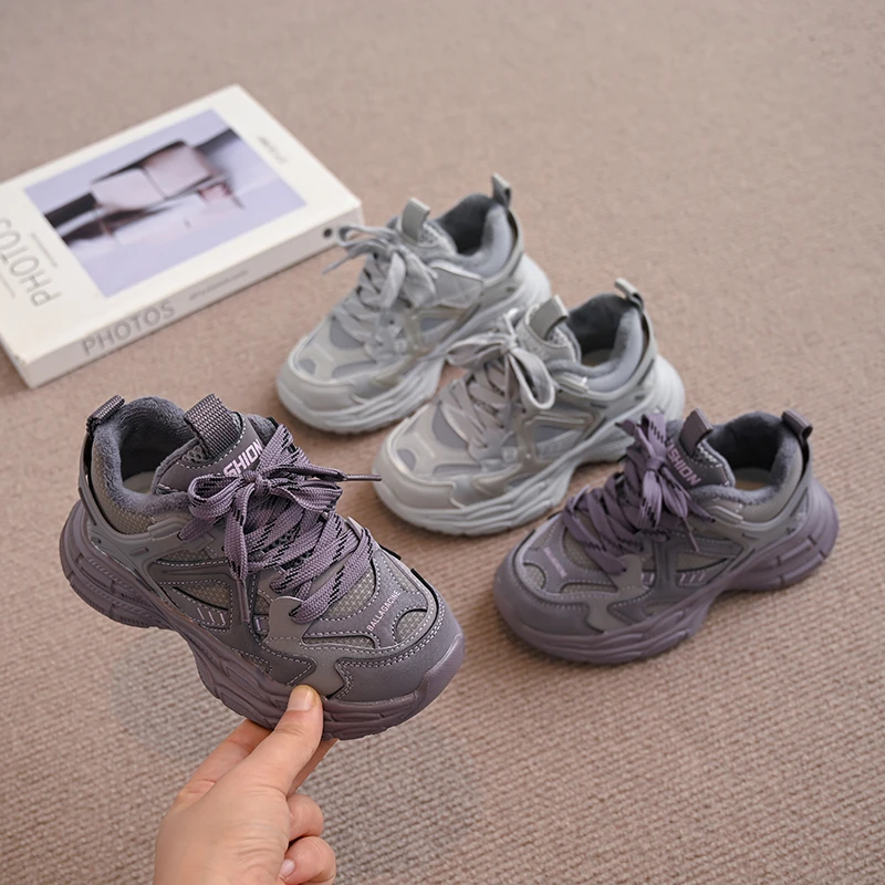 

2025 New Girls' Winter Fashion Versatile Casual Shoes Sports Shoes Anti Slip Girls' Thick and High Quality Shoes