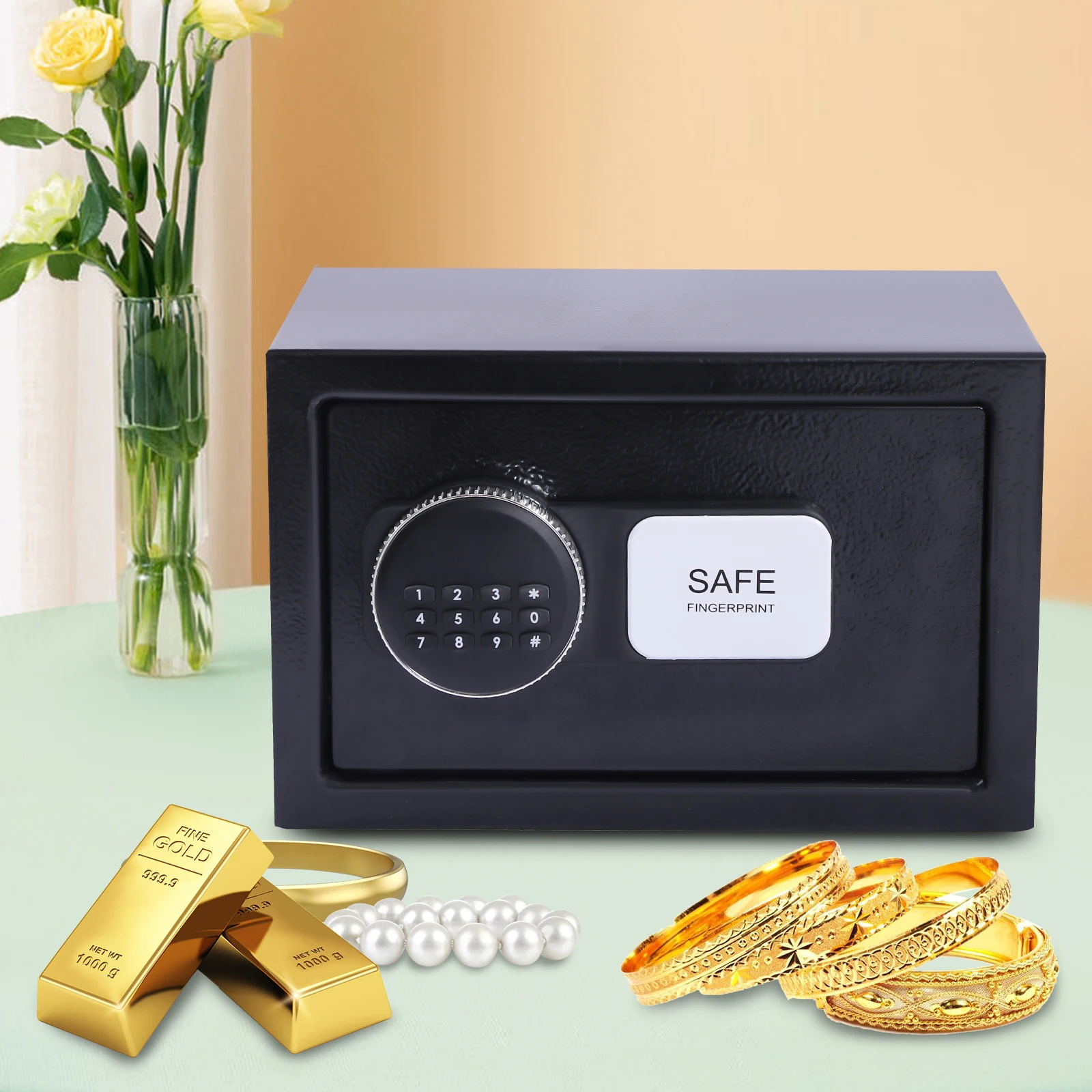 Digit Password Safe Box Valuable Storage Box 7 Inch Rectangular Personal Security Safe Box Valuable Storage Box Organizer