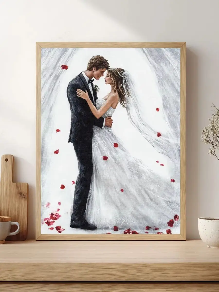1 Stück 30x40 cm/11,8x15,7 Zoll, 11CT/14CT Kreuzstich-Set, DIY Valentinstagsgeschenk, Stickerei-Set für Festivals, Landschaften – Detail 1