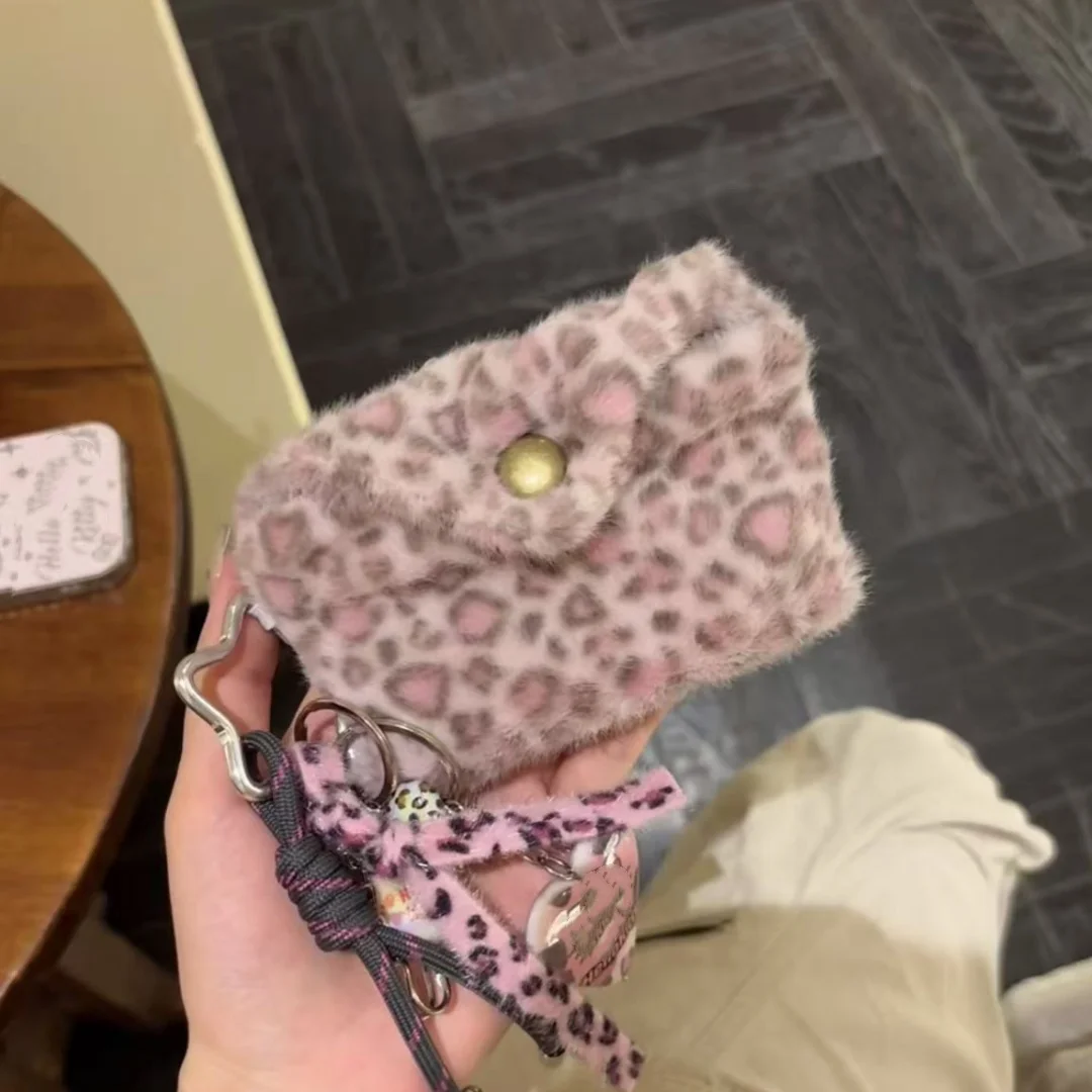 豪華な紫のヒョウ柄カードバッグ、CCD収納バッグ、イヤホンウォレットポータブルソフトでかわいいハンドバッグ、口紅メイクアップバッグ