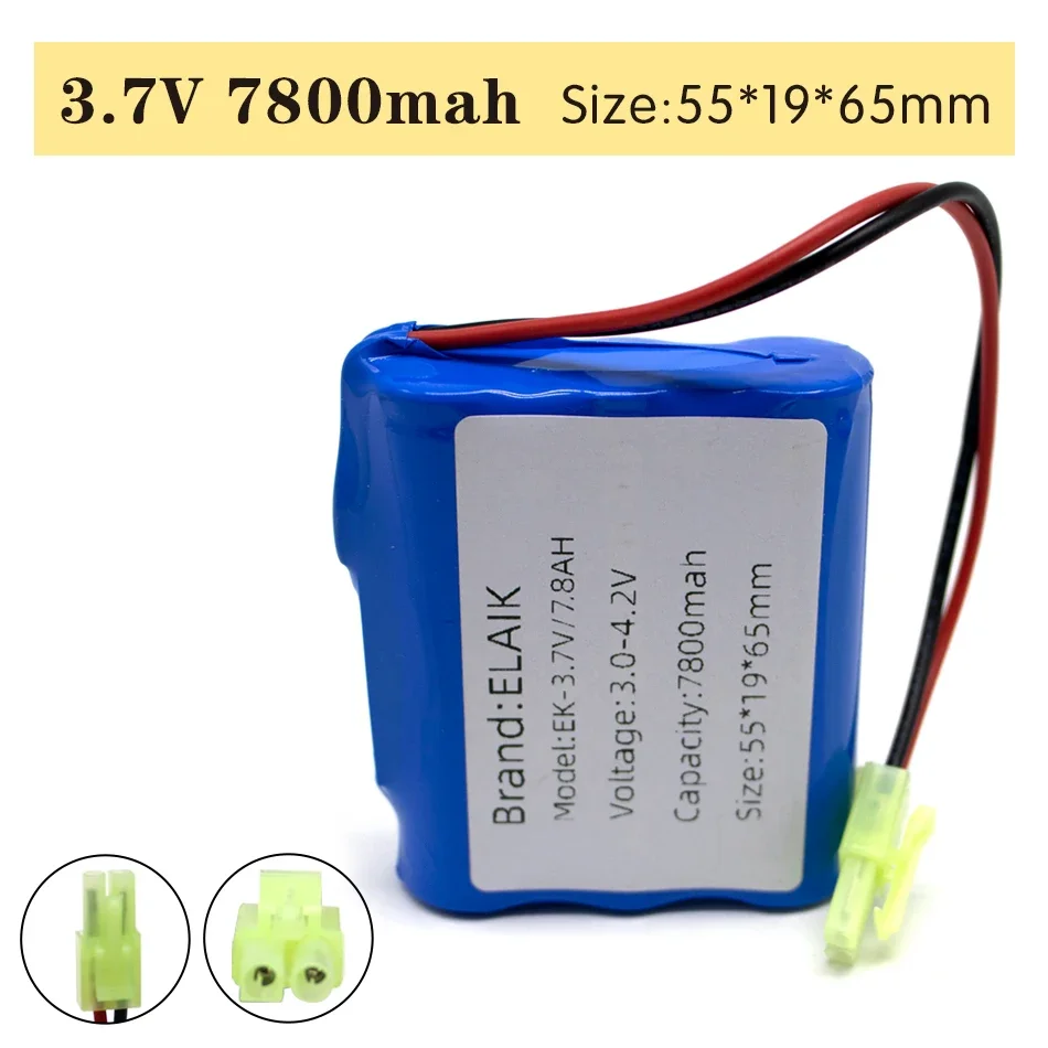 Lithium battery 3.7V 18650 with EL plug 6800mAh fishing LED light Bluetooth speaker Rechargeable battery