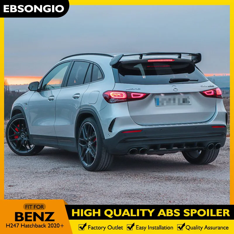 

H247 Rear Trunk Spoiler For Mercedes-Benz GLA Class H247 GLA180 200 GLA35 45 AMG 2020+ Glossy Black Spoiler Wing Trunk Lid Cover