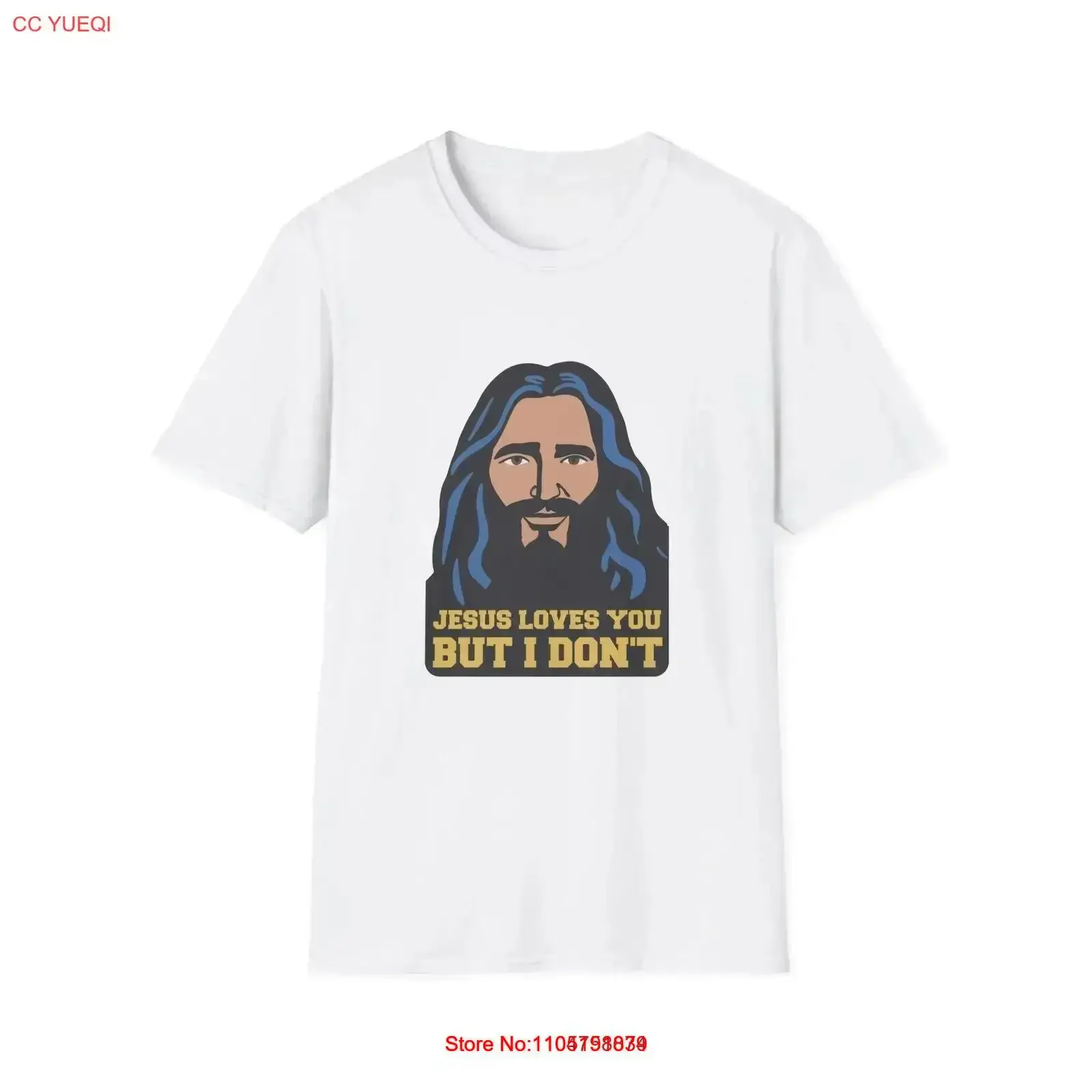

Funny Jesus T Shirt Loves You But I Don Religious Humor Design vintage Washed Versatile Top For Everyday Wear Breathable Soft