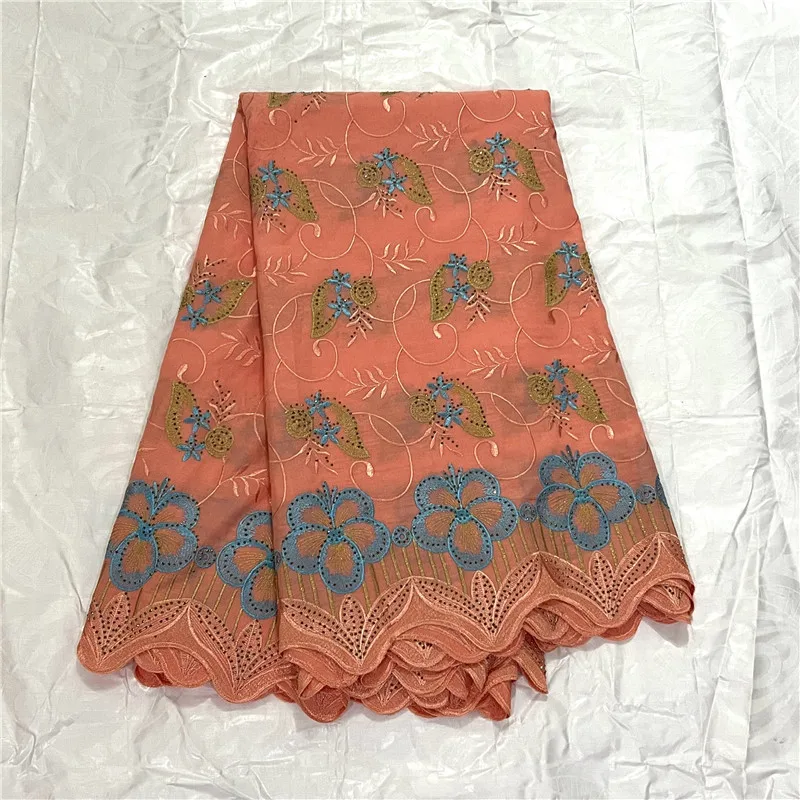 

African Cotton Lace Fabric, Nigerian Swiss Lace Fabric, High Quality Embroidery, Sew Party Dress, 5 Yards, 2023
